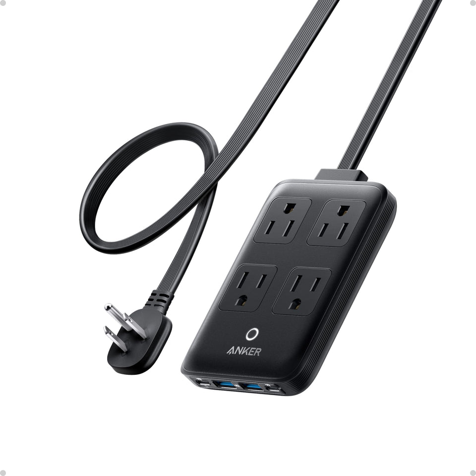 Anker charging station front view with ports visible and organized power