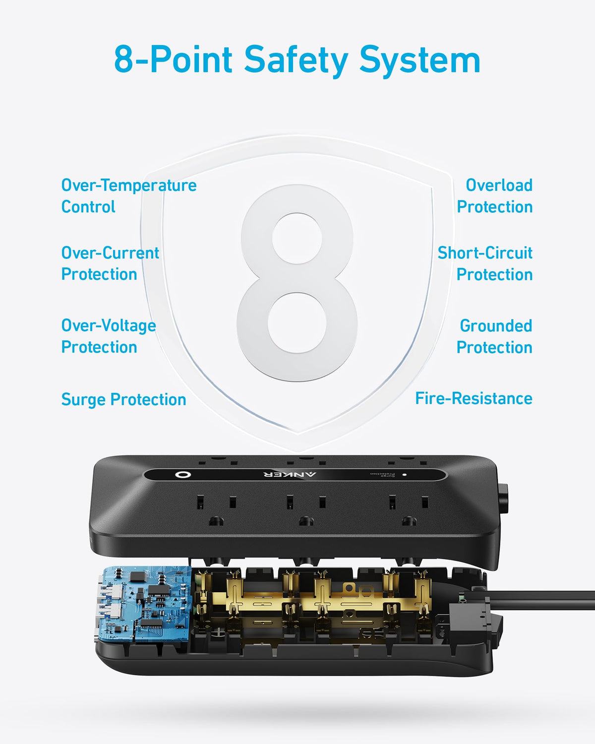 Anker on a desk powering laptop and phone showing organized workspace benefit