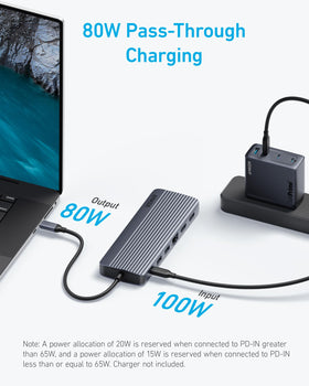 Anker on a tidy desk with peripherals highlighting streamlined workstation setup