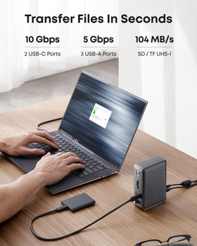Anker dock highlights 10 Gbps USB-C data ports for fast transfers