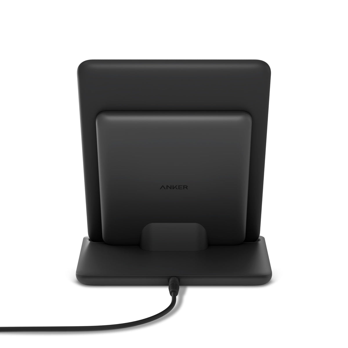 Anker dock next to ruler for scale showing compact footprint benefit