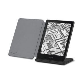 Anker dock charging Kindle with thin case showing case-friendly benefit