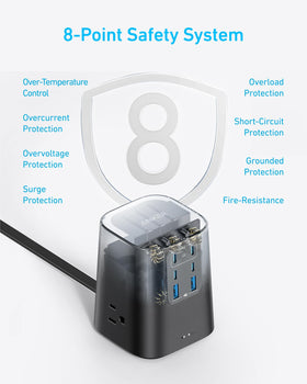 Anker flat plug cord behind desk illustrating space-saving placement