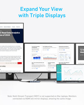 Anker hub connected to monitors demonstrating clear 4K output benefit