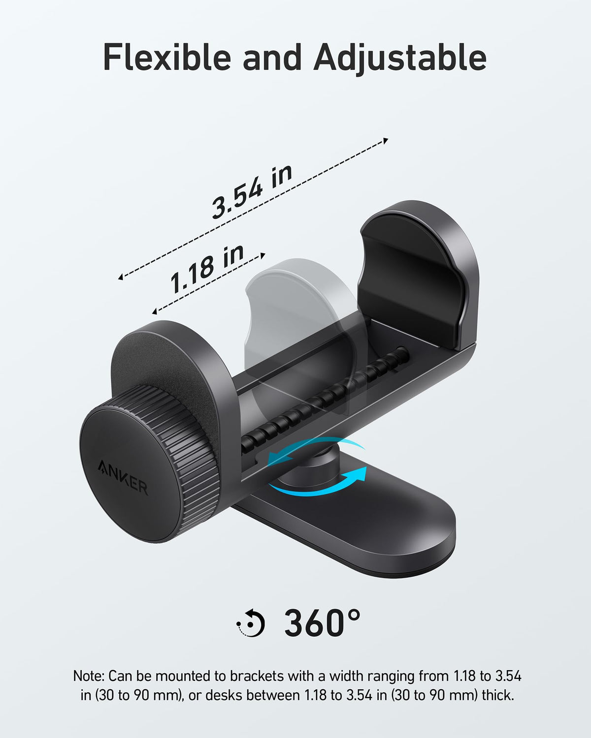 Anker Hub Mounting Kit creates a tidy desk setup with cable management