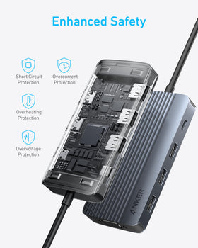 Anker hub aluminum texture detail highlighting durable build quality