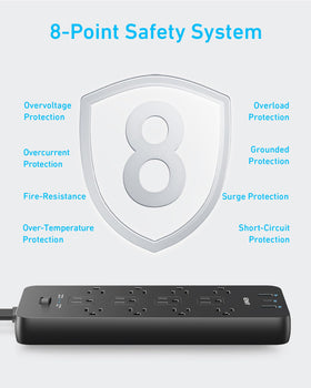 Anker mounted under desk using screws for tidy and secure cable management