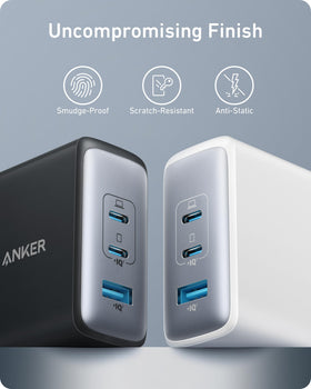 Anker Nano 100W packaging and contents laid out showing included cable and guide