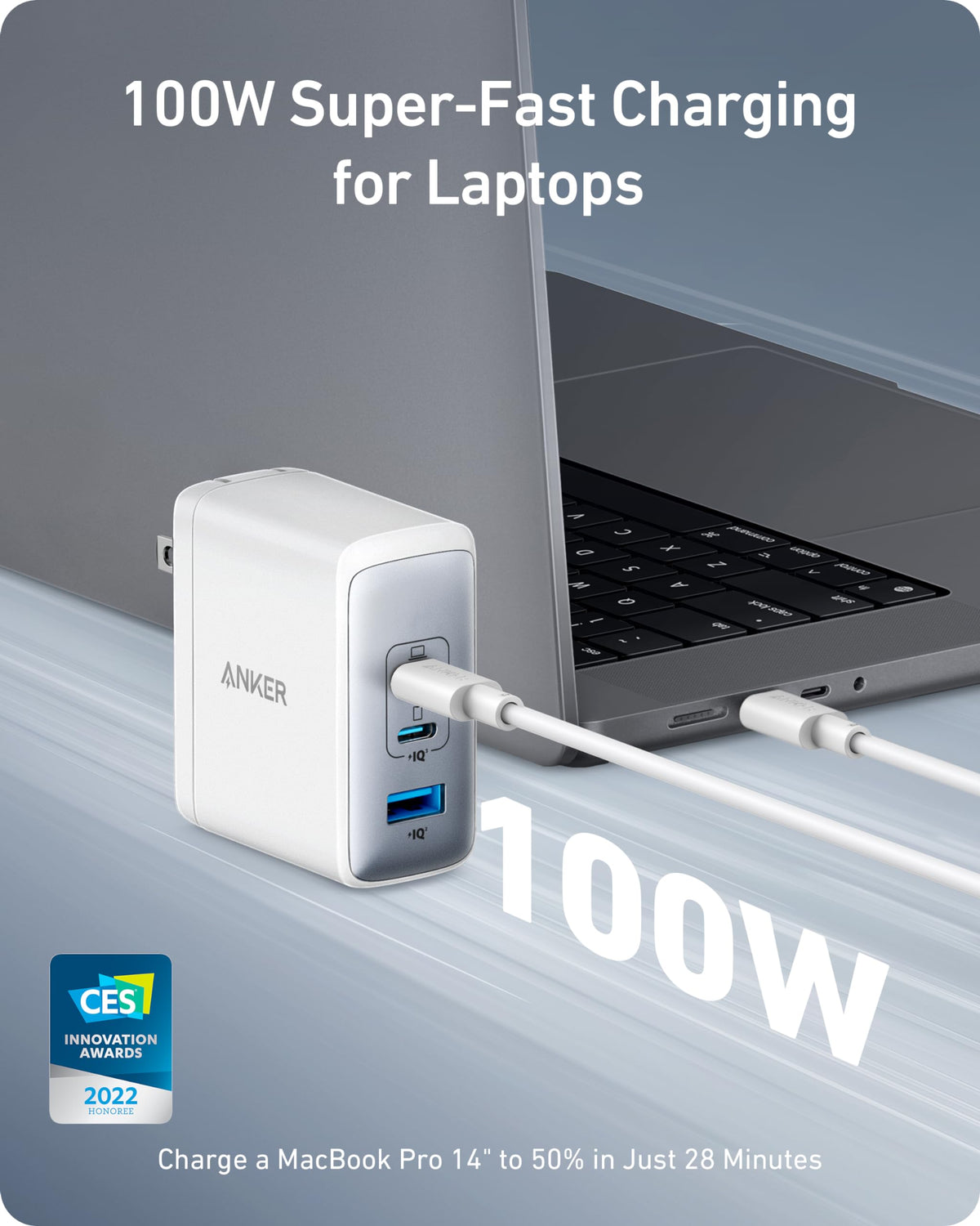Anker Nano 100W side profile highlighting slim travel-friendly size