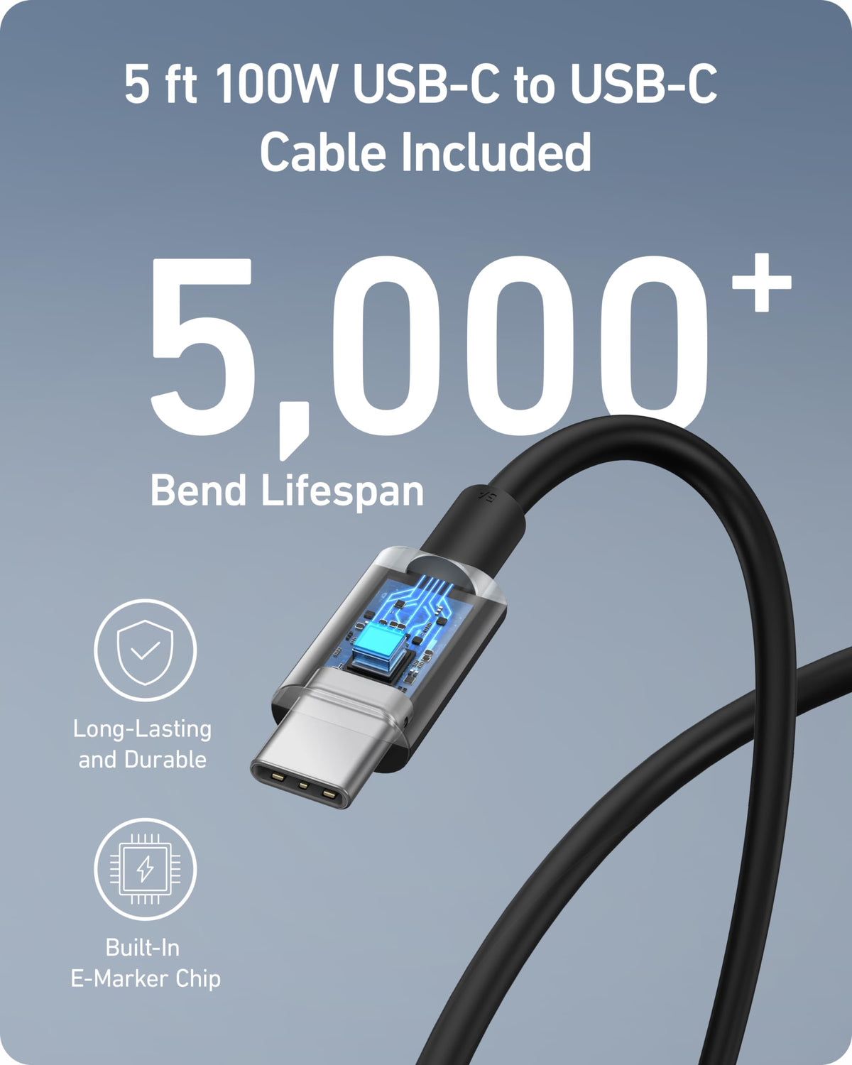 Anker Nano 100W side profile illustrating slim GaN II design for cooler operation