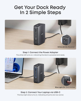 Ethernet and audio jacks on the Anker Nano dock ensure stable connectivity