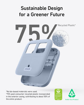 Anker Nano packaging with warranty card highlighting durable eco materials and support
