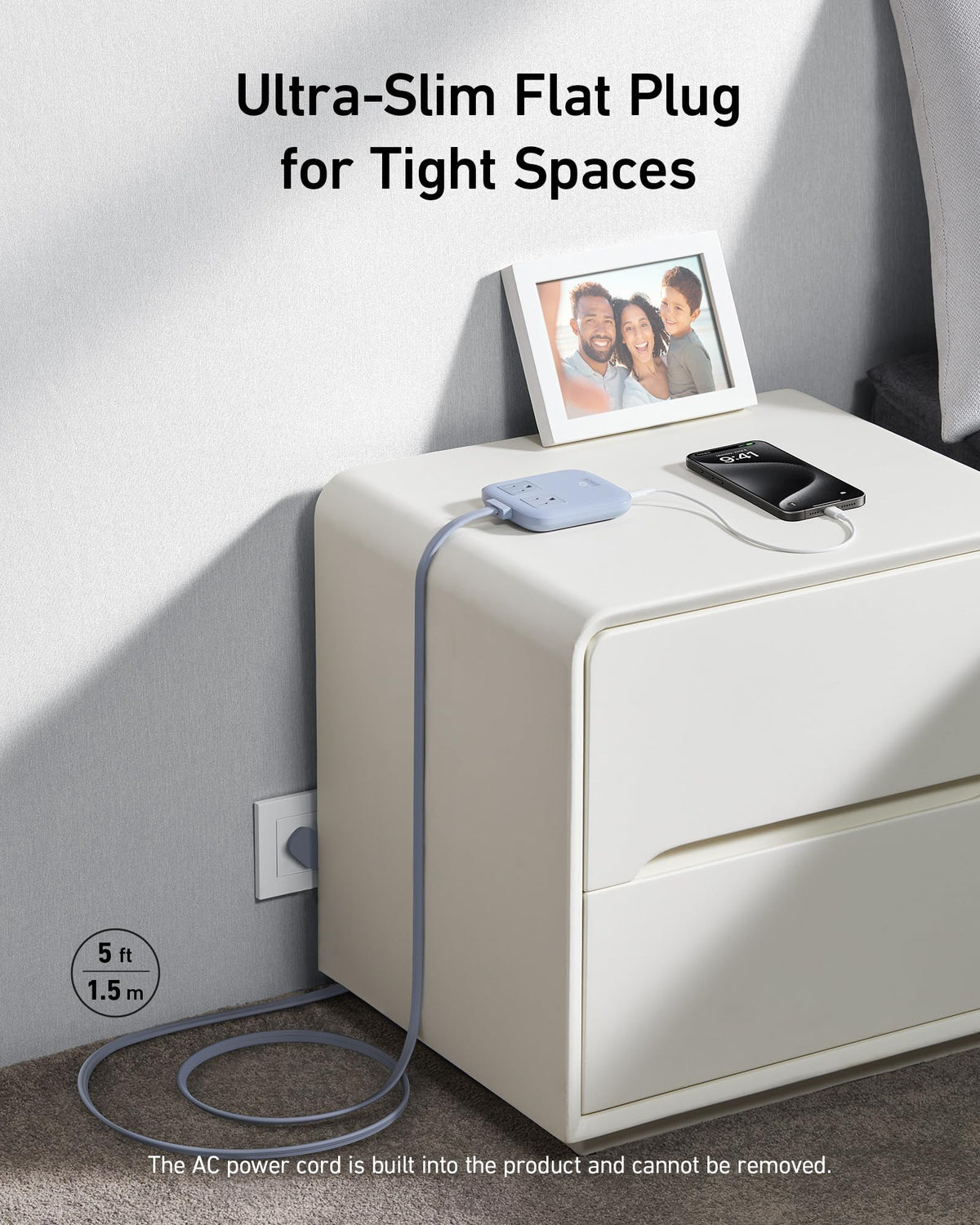 Anker Nano beside smartphone to show size and easy portability for on-the-go use