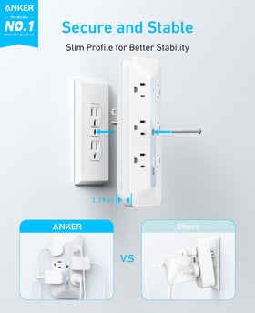 Anker Outlet Extender angled ports enable easy plug-ins