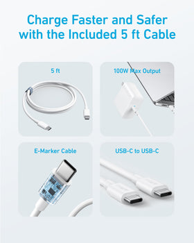 Anker plugged into MacBook in use showing fast charging for laptops