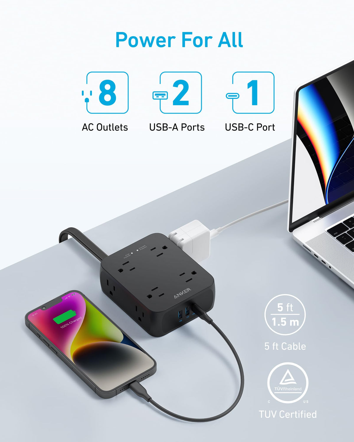 Anker flat plug detail with 45-degree profile for low-profile wall access
