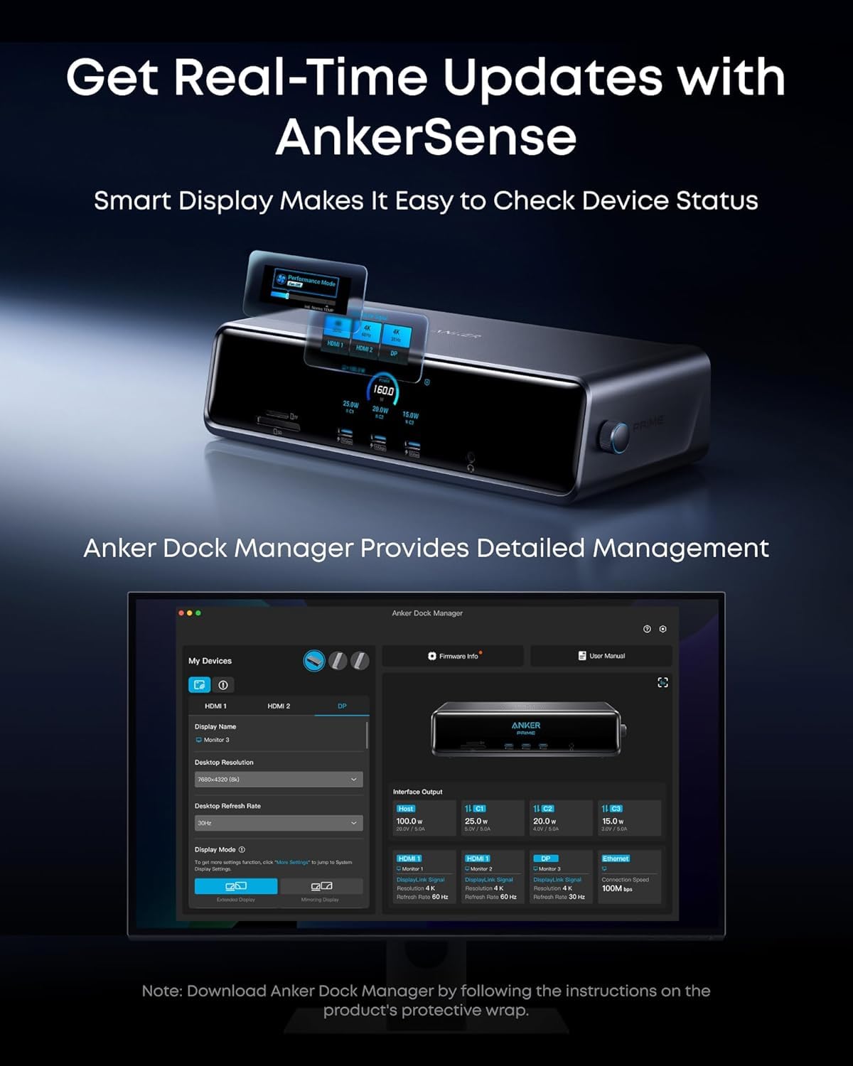 Anker Prime Dock DL7400 Ethernet port for reliable wired networking.
