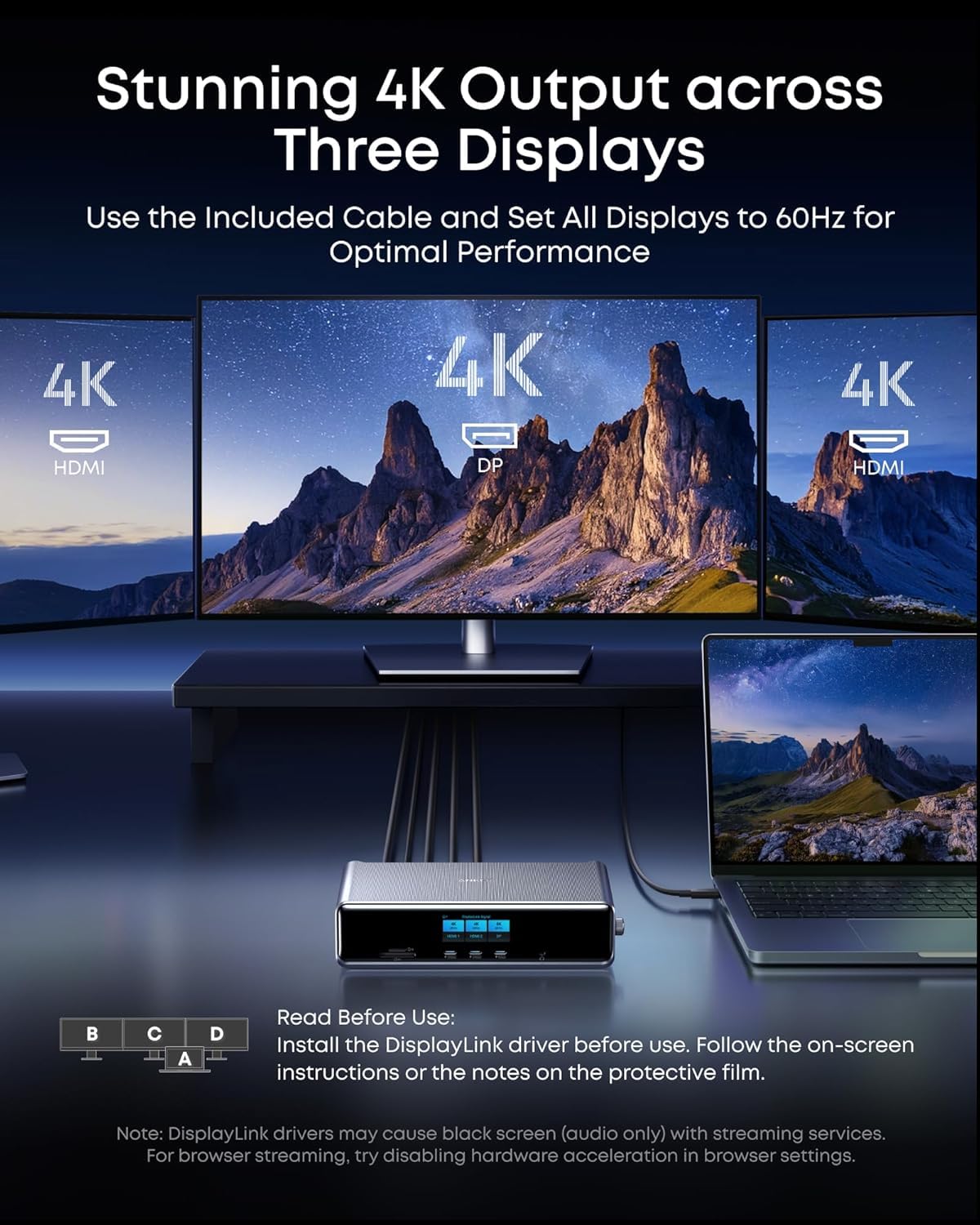 Anker Prime Dock DL7400 triple-display setup enabling additional screens for multitasking.