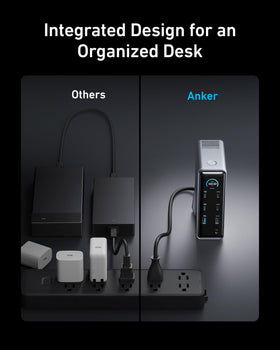 Compact desk footprint showcases broad compatibility and fast data transfer on a busy desk.