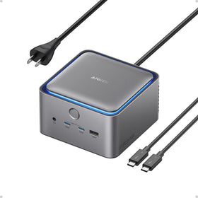Anker Prime TB5 Docking Station front view demonstrates versatile connectivity for productivity