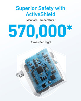 Anker side vent detail highlighting ActiveShield temperature monitoring safety