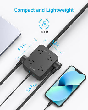 Anker next to a smartphone for size comparison, compact portability benefit