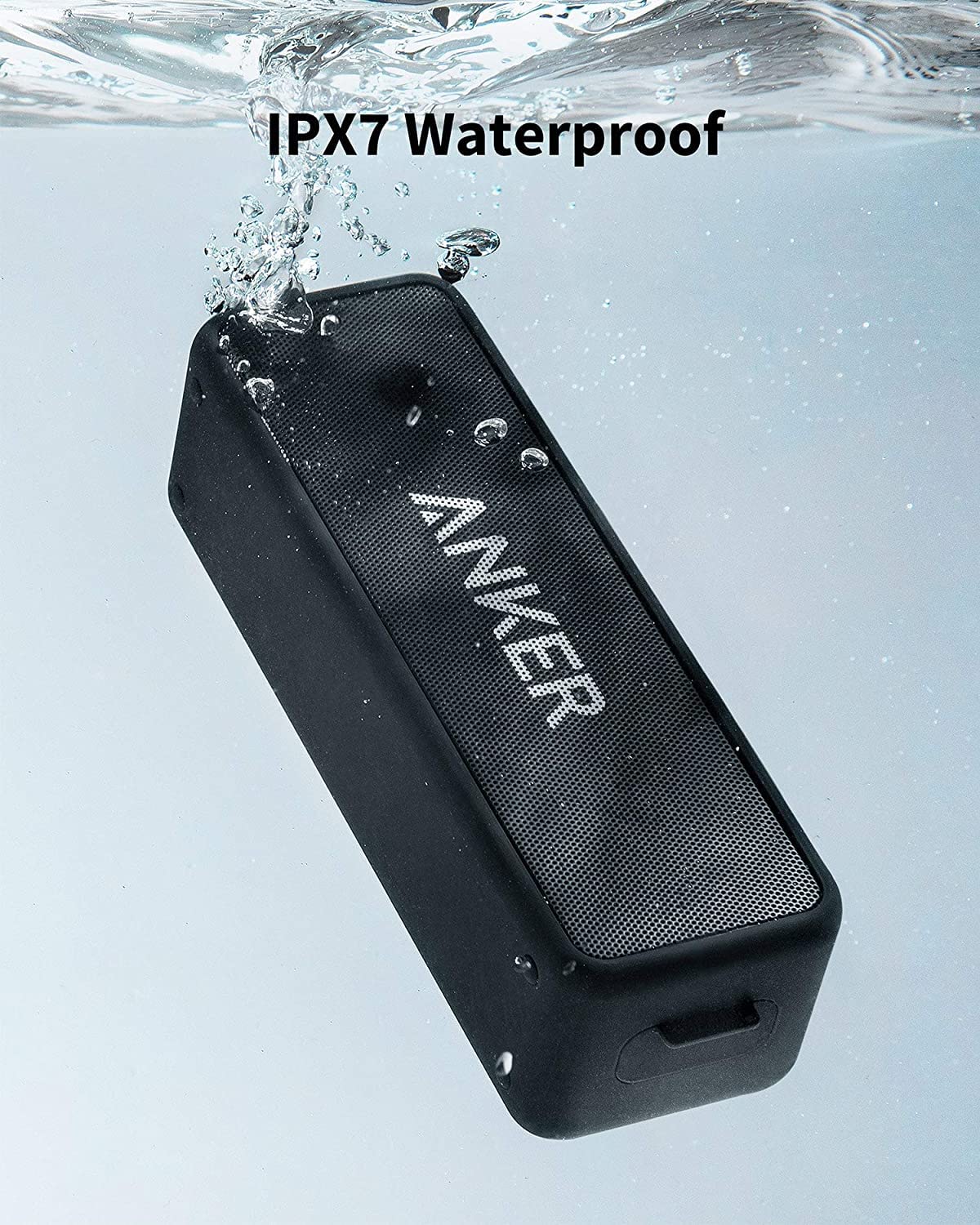 Anker Soundcore 2 back view highlights long all-day battery life.