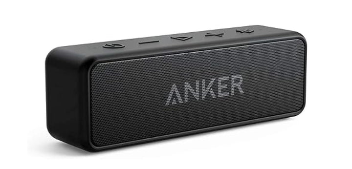 Anker Soundcore 2 front view showing compact speaker and brand logo, clear portable audio
