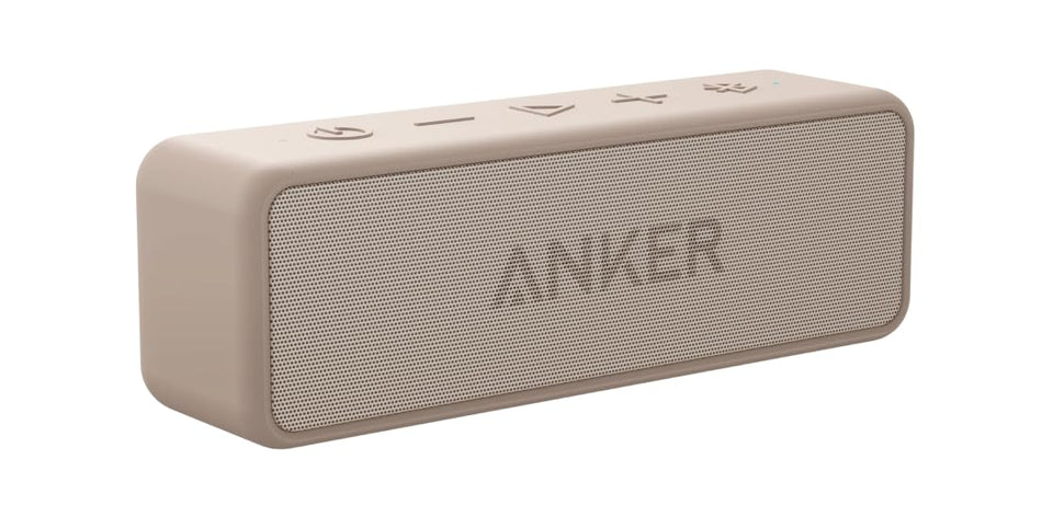 Anker Soundcore 2 front view showing speaker grille and control layout for clear sound