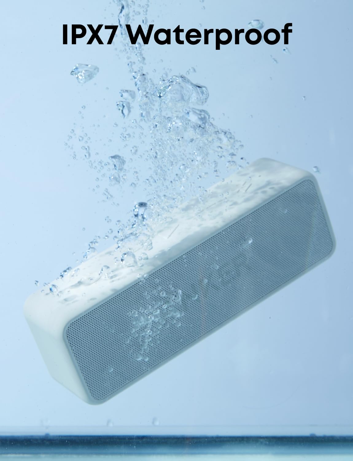 Anker Soundcore 2 on a beach demonstrating IPX7 water resistance and outdoor reliability