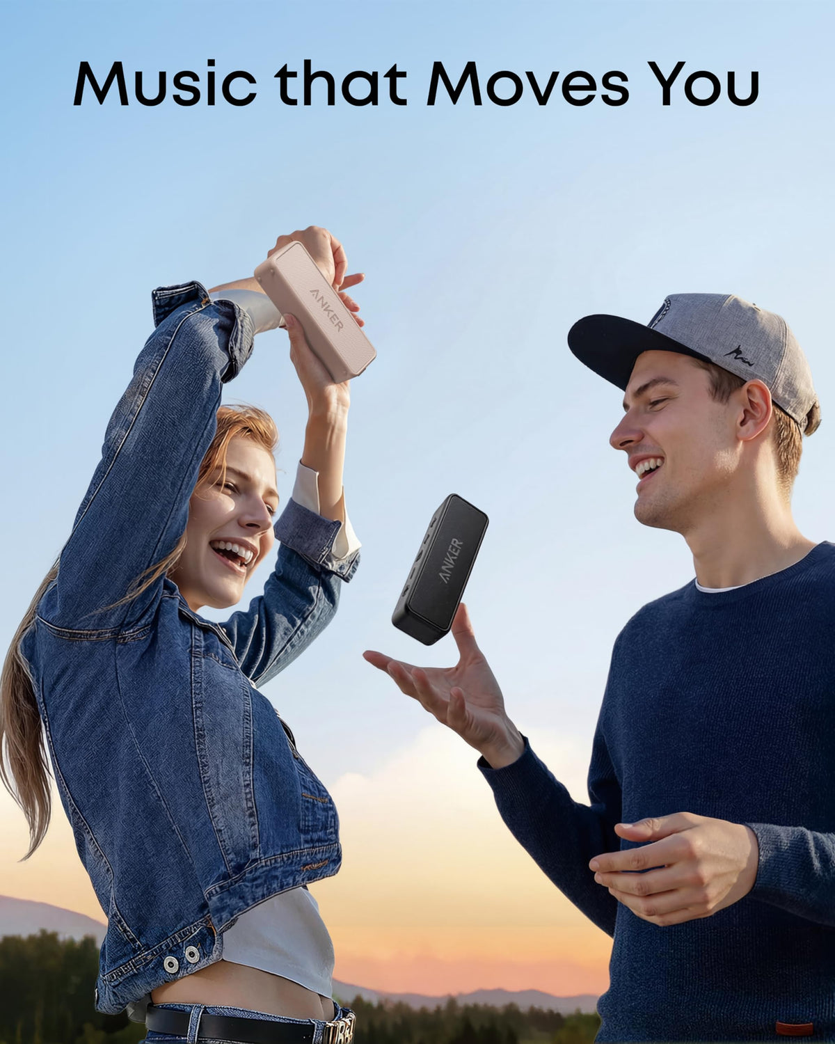 Anker Soundcore 2 texture detail of rubberized finish offering better grip