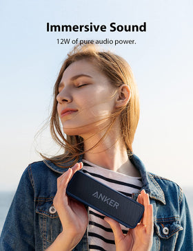Anker Soundcore 2 texture detail showing rugged exterior and splash protection benefit