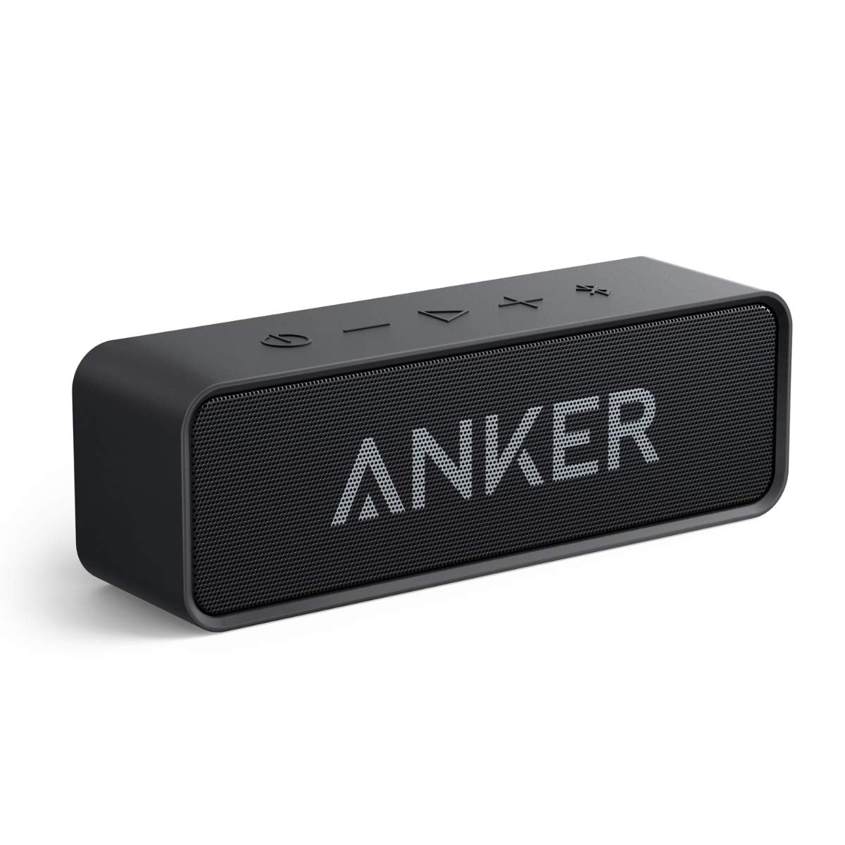 Anker Soundcore front view showing speakers and stereo benefit