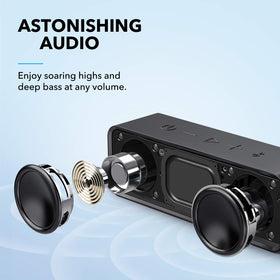 Anker Soundcore top controls closeup for easy playback control