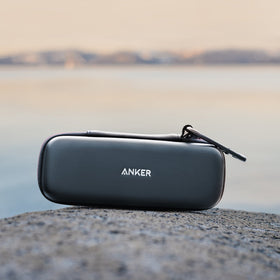 Anker SoundCore Travel Case interior pocket keeps cables organized.