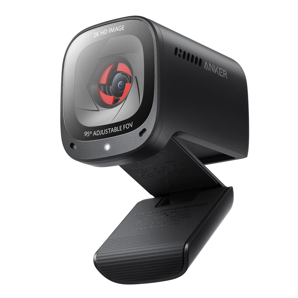AnkerWork C200 front view showing camera body and clear video benefits