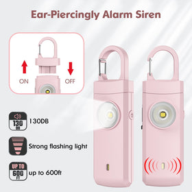 ANKOSHUN dark pink clip-on alarm on a bag for quick access