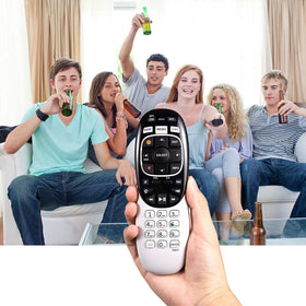 Anloti RC73 RC72 remote setup process demonstrating IR/RF pairing steps.
