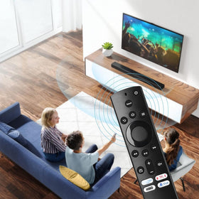 Anloti remote side view reveals slim build for shelf-friendly placement.