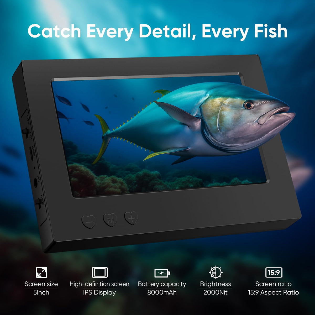 Anminto camera head close-up with waterproof housing for crisp wide-angle detail