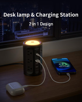 AnnTane Power Strip Tower USB ports offering convenient charging