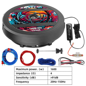 ANNECK spare-tire subwoofer cast aluminum enclosure ensures durability.