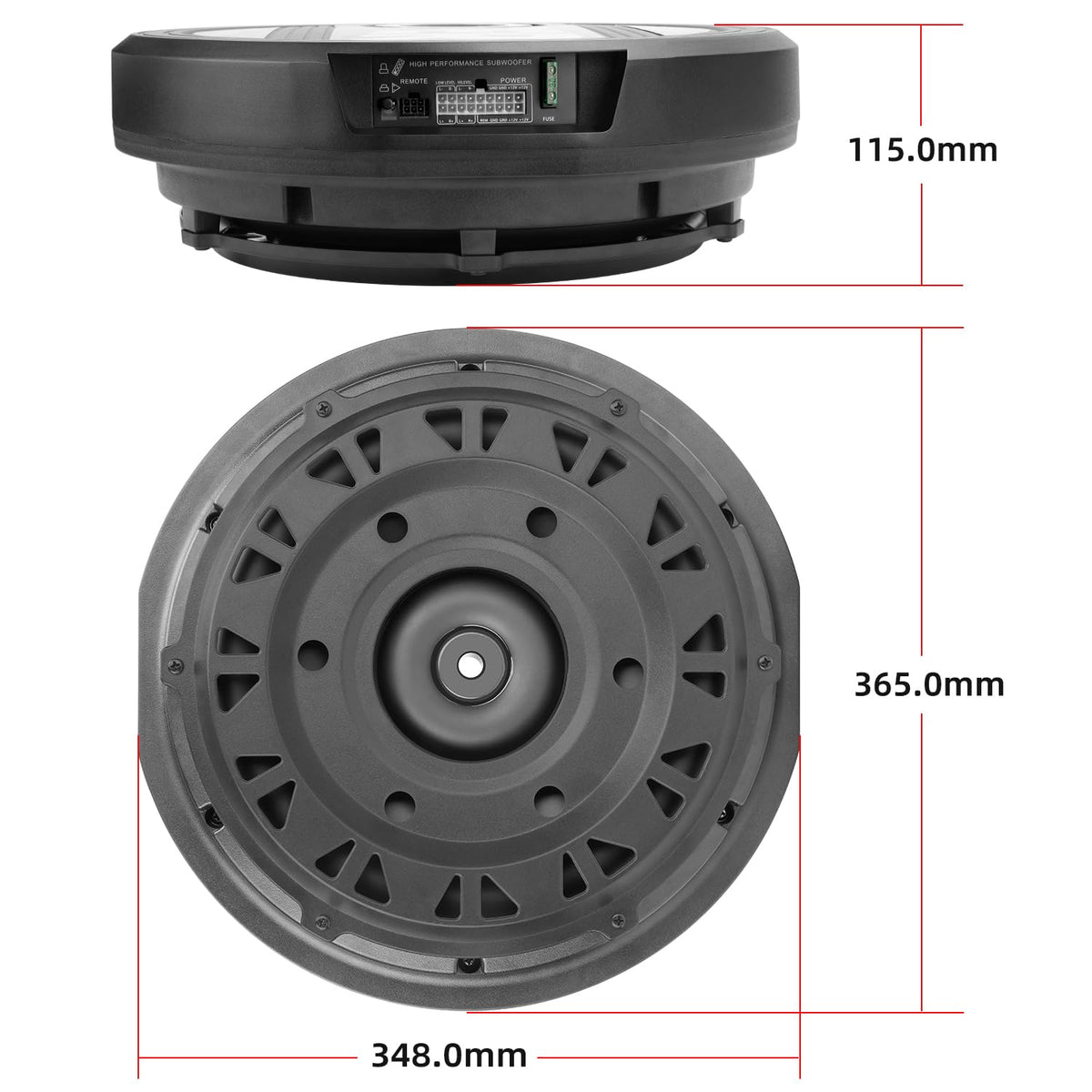 ANNECK spare-tire subwoofer rubber surround provides long-lasting durability.
