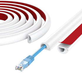 ANNISITE 78-inch cord hider on wall blends with decor and keeps cables tidy.