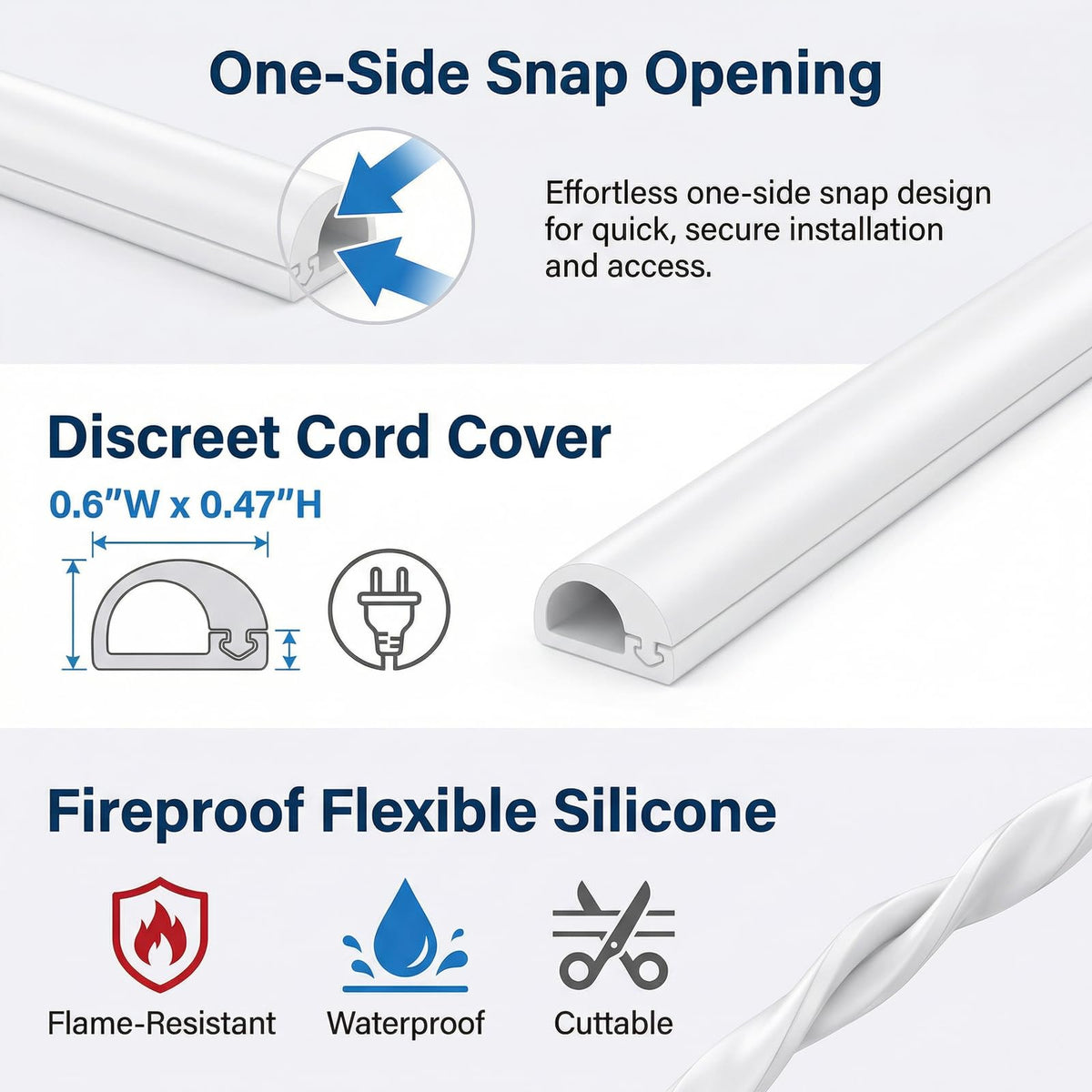 ANNISITE discreet cable track provides paintable surface for seamless wall integration.