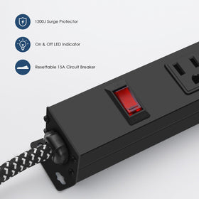 ANNQUAN 6ft braided cord highlights durability for accessible power in desks