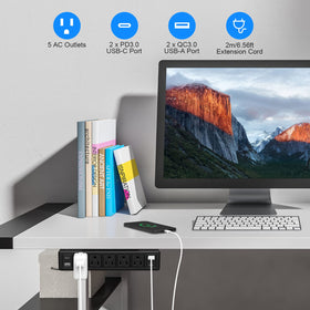 ANNQUAN flat plug under-desk profile keeps furniture gaps clean and cable-free.