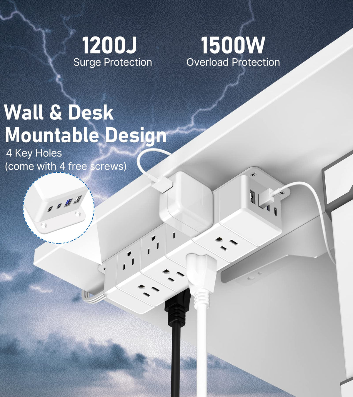 ANNQUAN large adapter plugged in to demonstrate compatibility without blocking