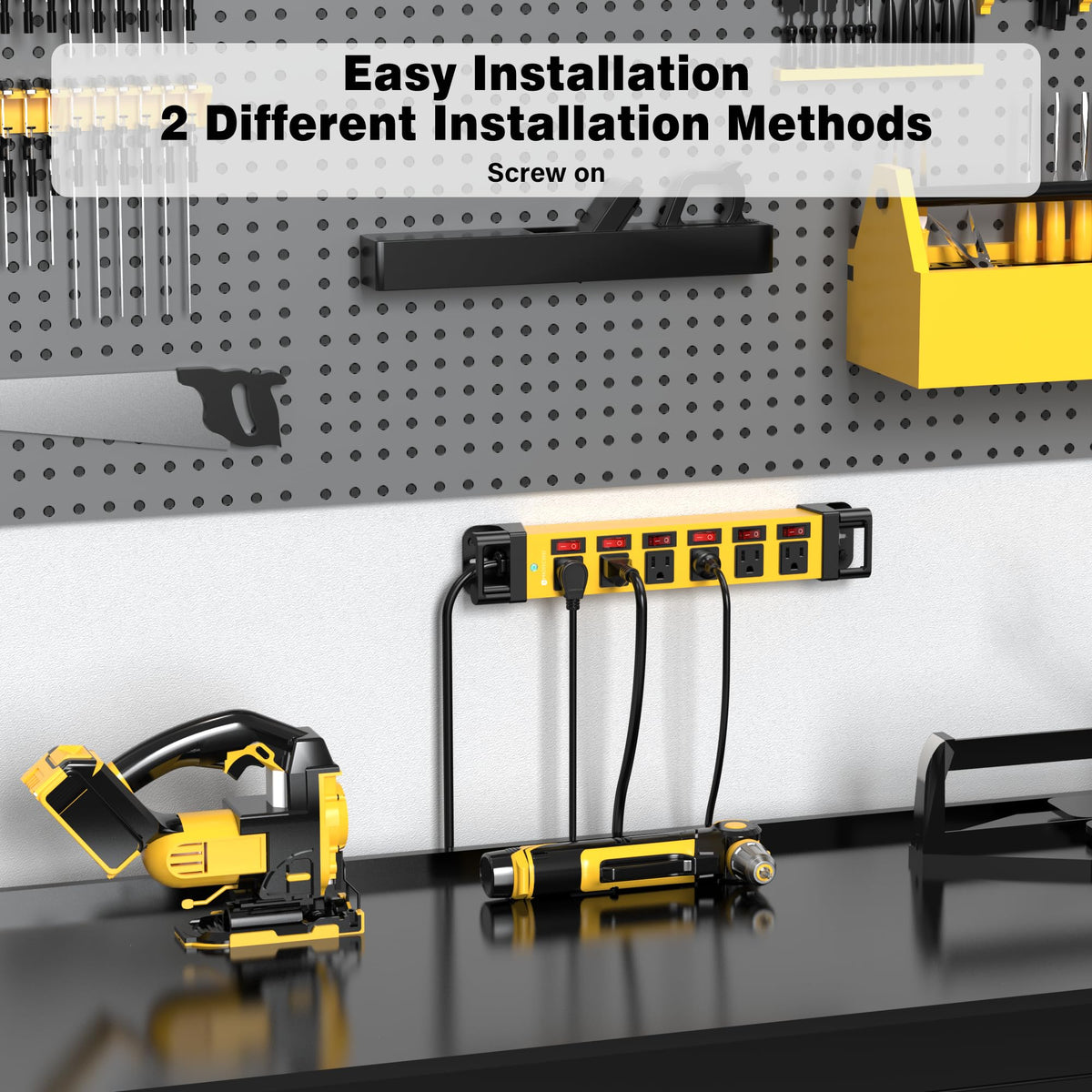 ANNQUAN bright yellow color helps locate power strip quickly