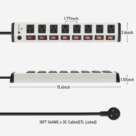annquan power strip in home office powering computer gear benefit: tidy workstation power